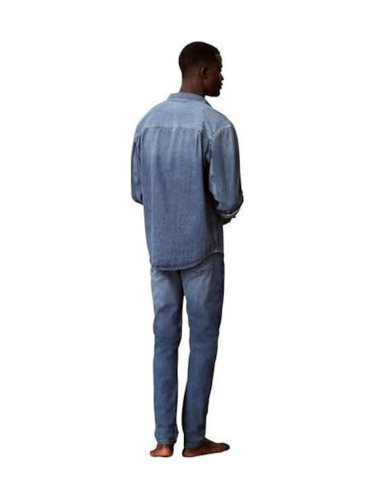 Ανδρικό Παντελόνι Τζιν με Slim Tapered Εφαρμογή Μπλε