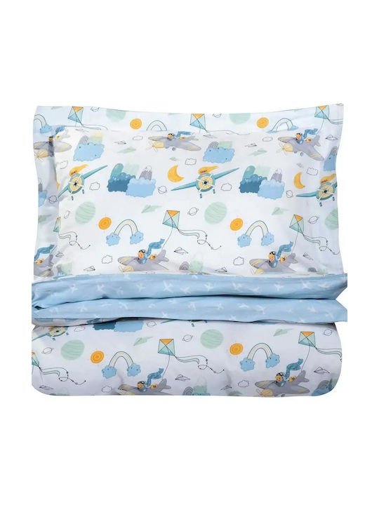 Greenwich Polo Club Essential 8866 Kids Single Duvet Cover Set with Pillowcase Cotton Blue 160x240cm