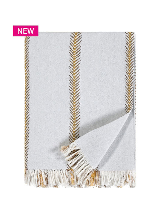 Kentia Cora Ριχτάρι Διθέσιου Καναπέ 180x250εκ. 03 Off White / Yellow