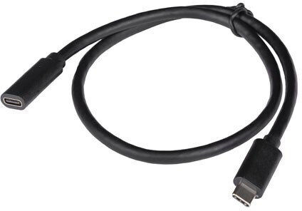 Lanberg USB 3.2 Cable USB-C Male - USB-C Female 100W PD Black 0.5m CA-USBE-20CC-0005-BK