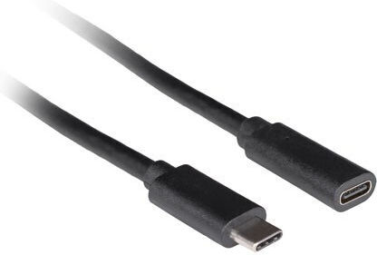 Lanberg USB 3.2 Cable USB-C Male - USB-C Female 100W PD Black 0.5m CA-USBE-20CC-0005-BK