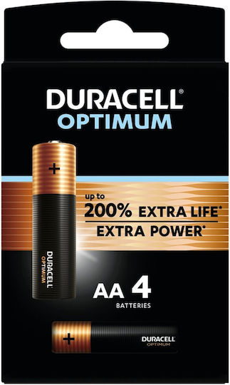 Duracell Optimum Alkaline Batteries AA 1.5V 4pcs