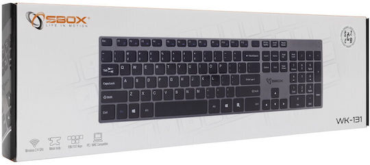 Sbox WK-131 Безжично Само клавиатура Английски US Черен