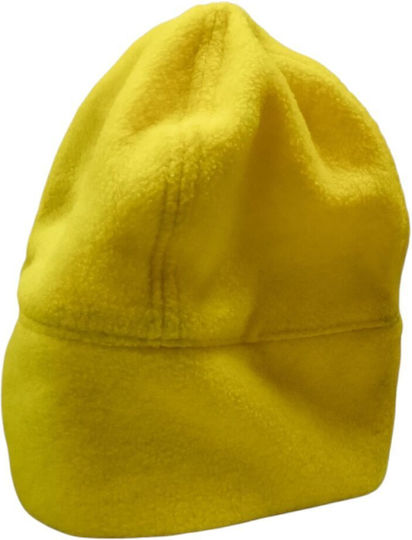 Beanie Unisex Fleece Σκούφος Πλεκτός σε Κίτρινο χρώμα