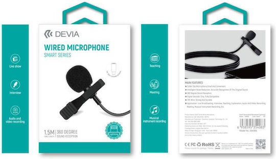 Devia Smart Δυναμικό Mikrofon Πέτου, Clip On für Handy