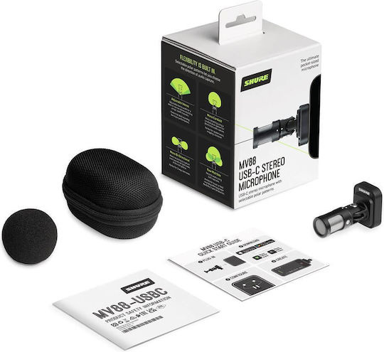 Shure MV88-USBC Πυκνωτικό Μικρόφωνο με USB Type-C για Κινητό