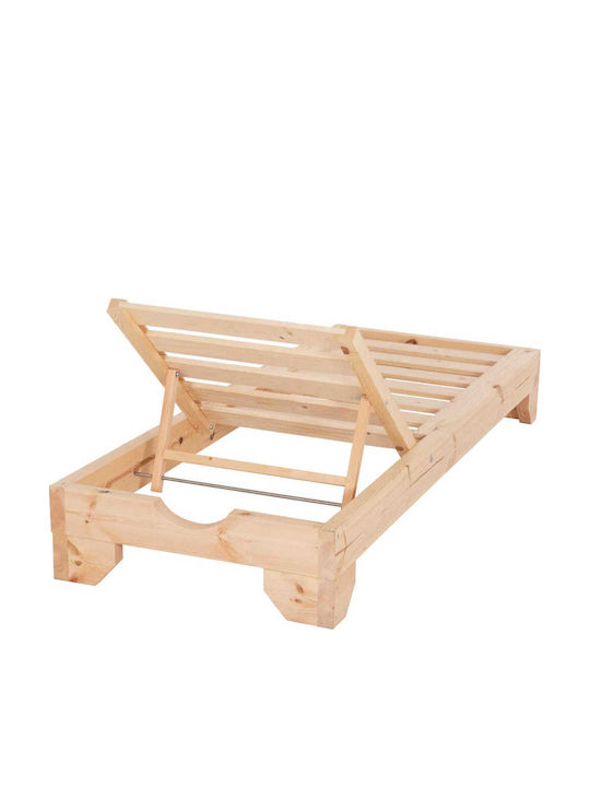 Hölzernes Garten- und Pool-Liegestuhl Beige 79x204x77cm