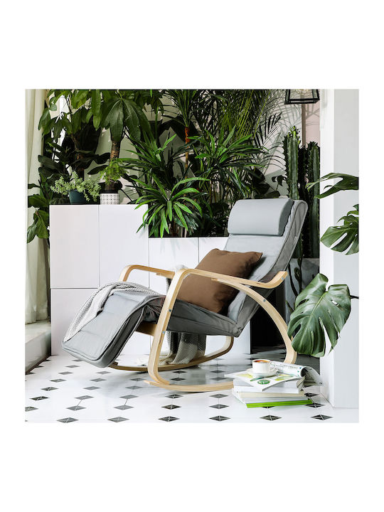 Fotoliu Relax cu Taburet Bej 67x115x91cm