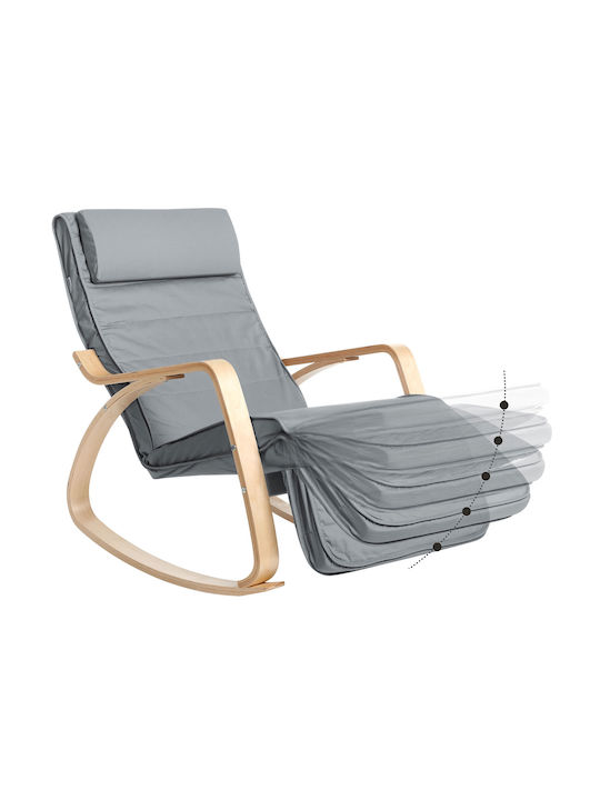 Fotoliu Relax cu Taburet Bej 67x115x91cm
