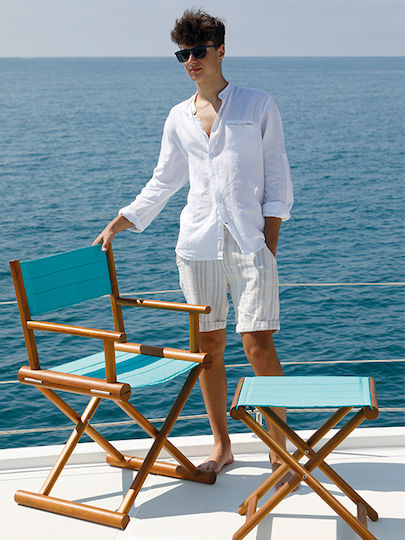 Marine Business Klapphocker Teak – Türkis