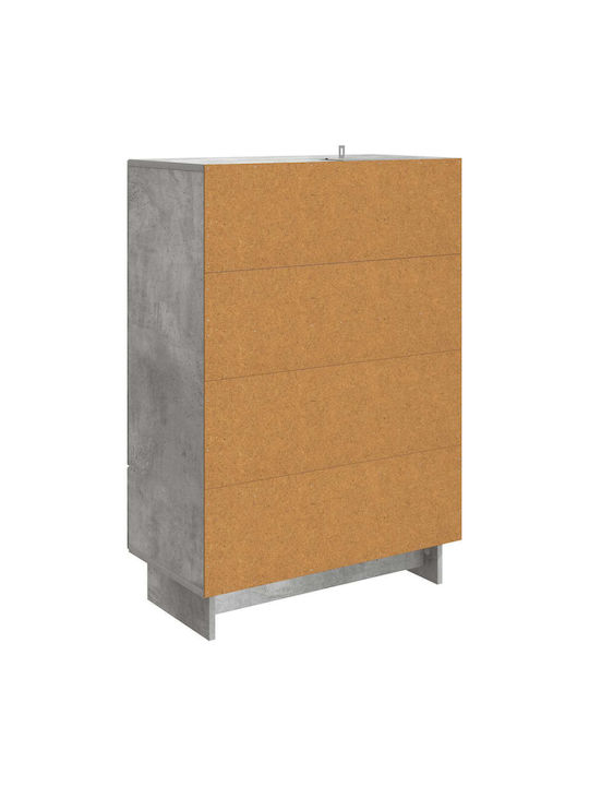 Wooden Sideboard with Drawers Concrete Gray 66x34.5x95cm