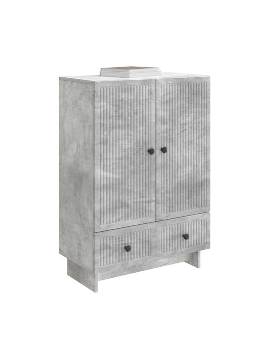 Wooden Sideboard with Drawers Concrete Gray 66x34.5x95cm