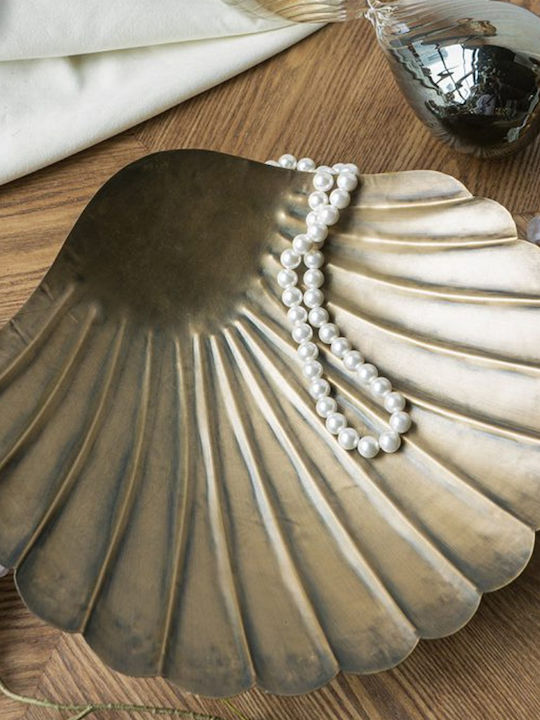 Artekko Solis Decorative Metallic Gold Platter 40x36.5x7.5cm
