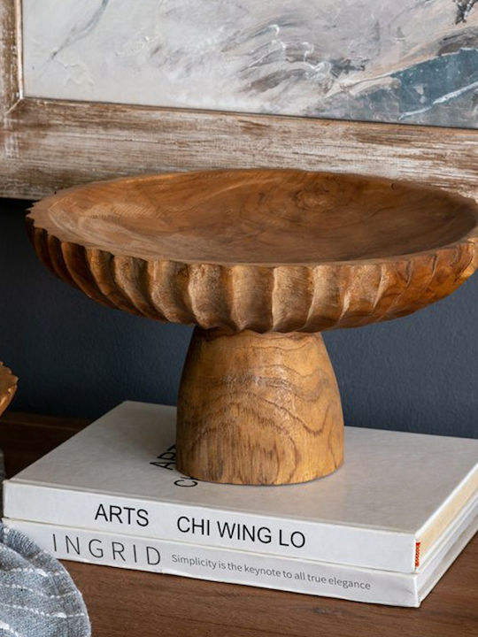 Artekko Decorative Wooden Brown Platter 30x30x14cm