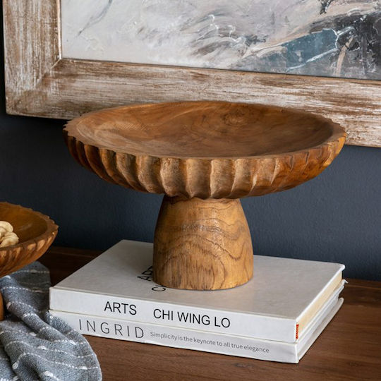 Artekko Decorative Wooden Brown Platter 30x30x14cm