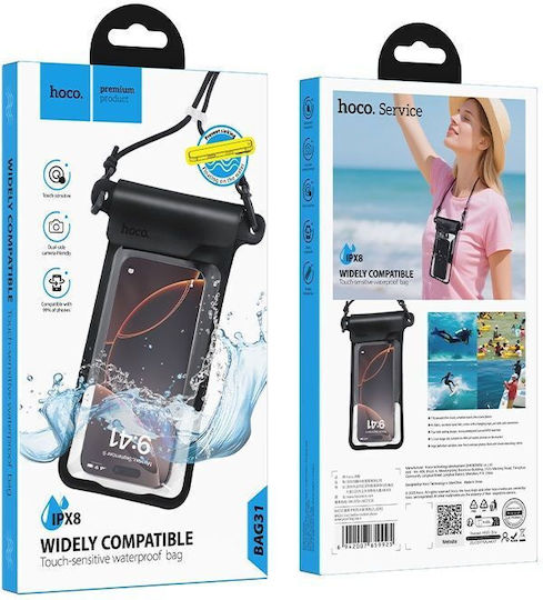 Husă Rezistentă la Apă pentru Telefon Mobil Hoco Bag31 Neagră