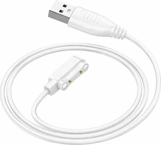 Charger Compatible Hoco Y18 Maxcom Fw59 Smartwatch White Magnet Distance 18mm Contact Distance 0.8mm