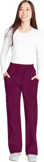 Cherokee Core Stretch Female Medical Pants Burgundy from Cotton and Polyester
