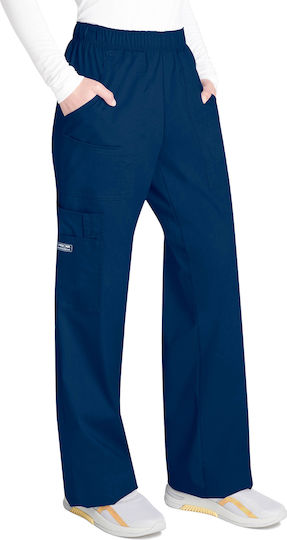 Cherokee Core Stretch Female Medical Pants Navy Blue Made of Cotton and Polyester