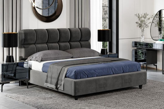 Stewehome Set De Mobilier Pentru Dormitor De Lux Nuanță Gri 5 Bucăți 160x200cm