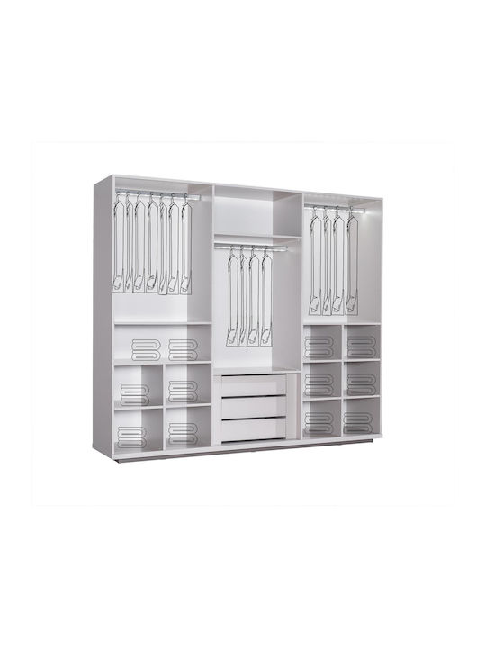 Stewehome Set Mobilier Pentru Dormitor Alb Argintiu Lux 7 Bucăți 160x200cm
