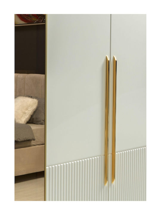 SteweHome Schlafzimmermöbel-Set Weiß Gold Luxus 7 Stück 160x200cm