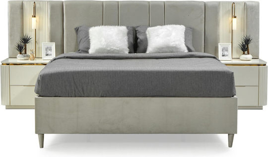SteweHome Schlafzimmermöbel-Set Weiß Gold Luxus 7 Stück 160x200cm