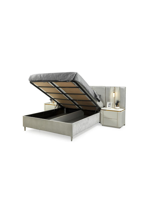 SteweHome Schlafzimmermöbel-Set Weiß Gold Luxus 7 Stück 160x200cm