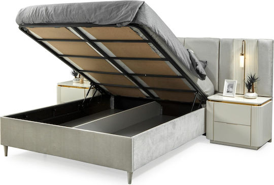 SteweHome Schlafzimmermöbel-Set Weiß Gold Luxus 7 Stück 160x200cm