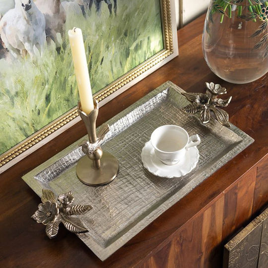 Artekko Decorative Metallic Rectangular Tray 47x24.8x6.4cm