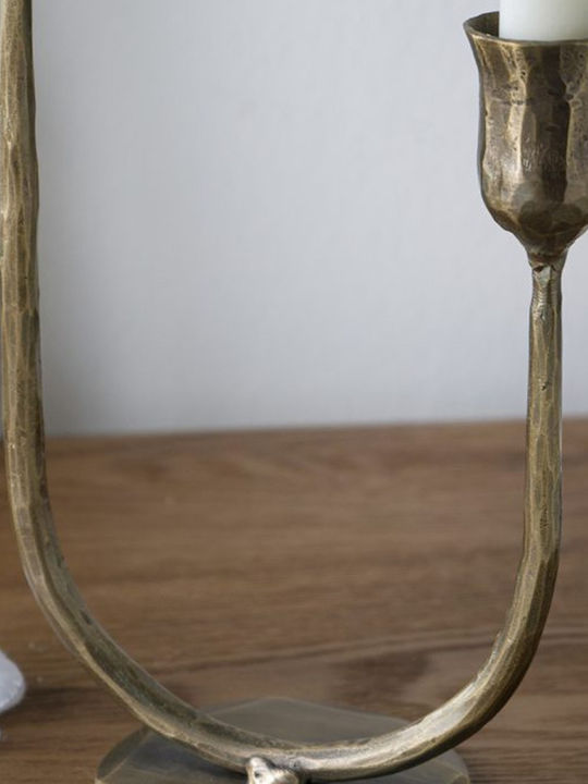 Artekko Metal Candle Holder in Gold Color 16x29x9cm