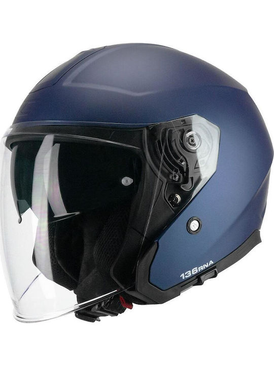 CGM RNA Mono 136A Μπλε Ματ Κράνος Μηχανής Jet ECE 22.06 1400gr με Sunvisor