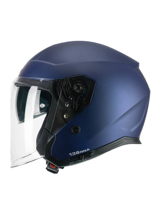 CGM RNA Mono 136A Μπλε Ματ Κράνος Μηχανής Jet ECE 22.06 1400gr με Sunvisor