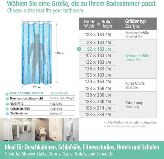 Fabric Shower Curtain Blue 22915
