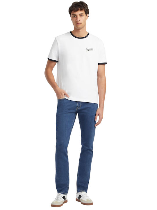 Ανδρικό Παντελόνι Τζιν με Slim Straight Εφαρμογή Μπλε
