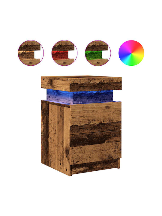 Wooden Brown Bedside Tables 2 Pieces 35x39x55cm