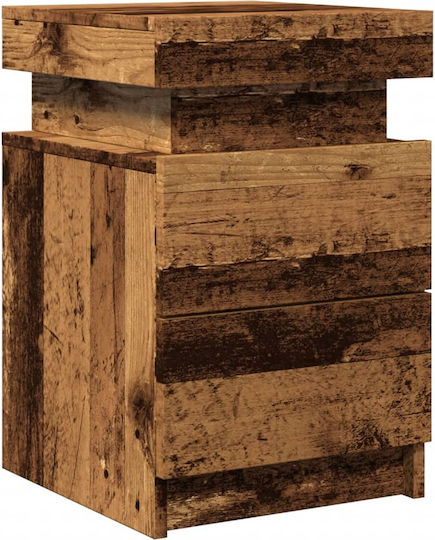 Κομοδίνα Ξύλινα Καφέ 2τμχ 35x39x55cm