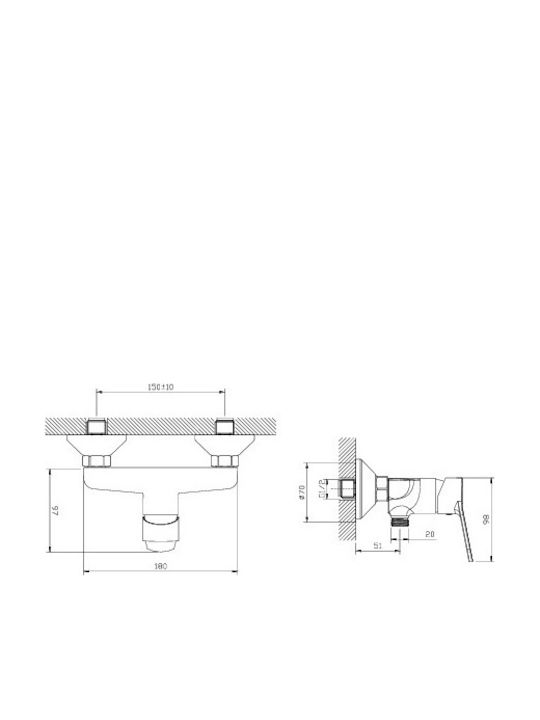 Kls Mischbatterie Badewanne Komplettes Set Silber