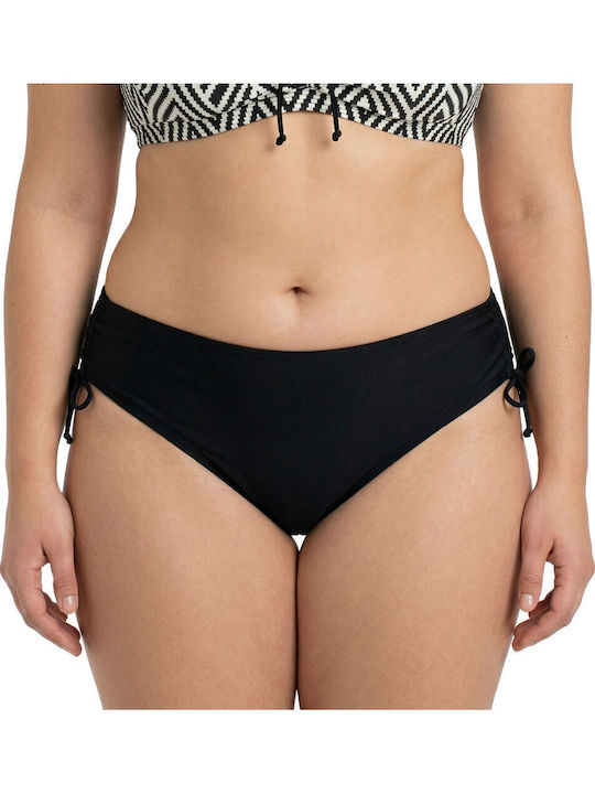 Plus Size Women's Bikini Set Without Underwire Chic Contrast Black-White