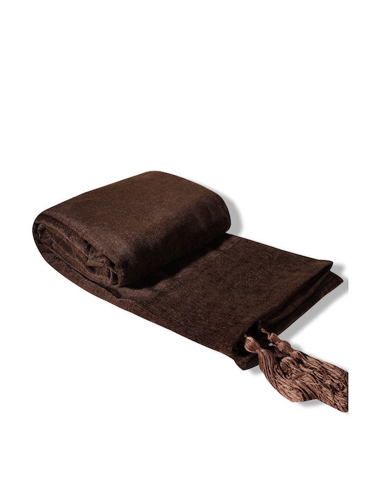 Silk Fashion Silk Fashion Sofa Throw 2 Seater Chenille 180x250cm Brown