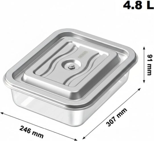Colorato Silver Food Container 4.8lt Colorato Silver Food Container 4.8lt