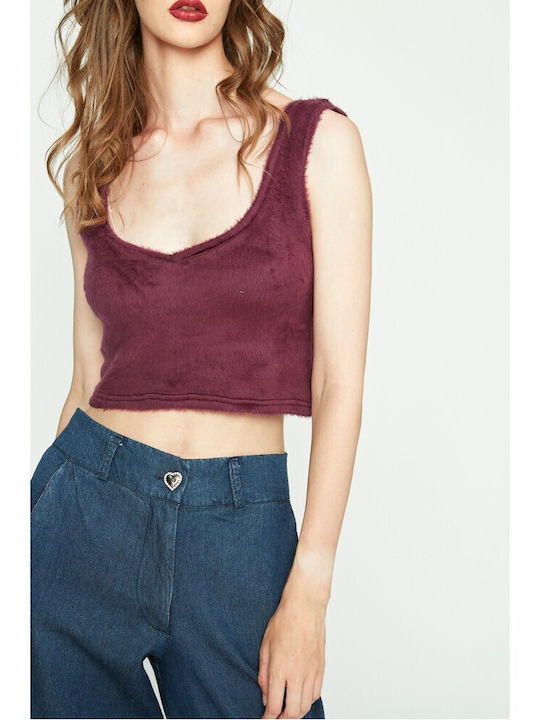 Γυναικείο Crop Top Μπορντό
