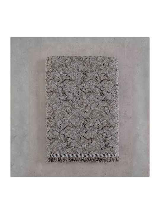 Rythmos Xaviera Sesselüberwurf Zwei Seiten Jacquard 160x180cm Grau / Braun