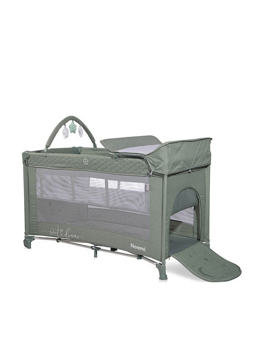 Lorreli Playpen 2 Levels With Changing Table & Mattress Green