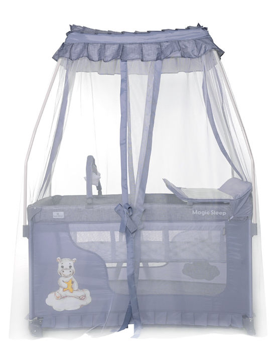 Lorreli Playpen 2 Levels With Changing Table & Mattress Blue
