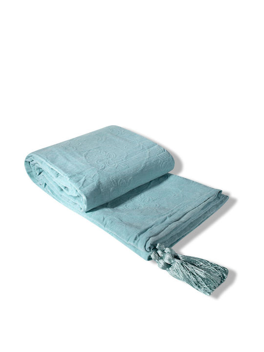Silk Fashion 055 Ριχτάρι Πολυθρόνας Chenille 180x180εκ. Aqua