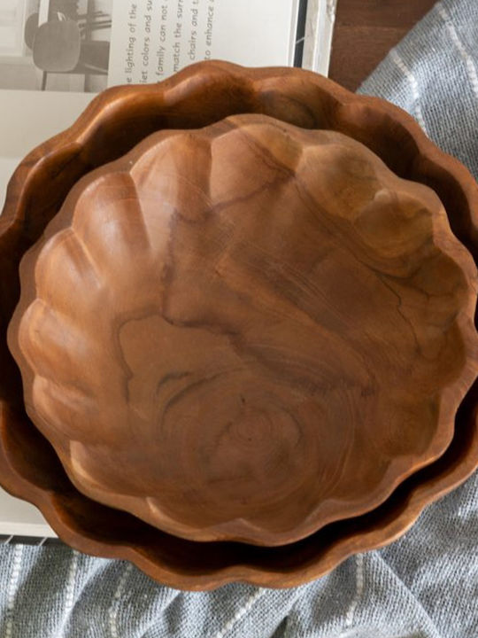 Artekko Διακοσμητική Πιατέλα Ξύλινη Καφέ 25x25x6εκ.
