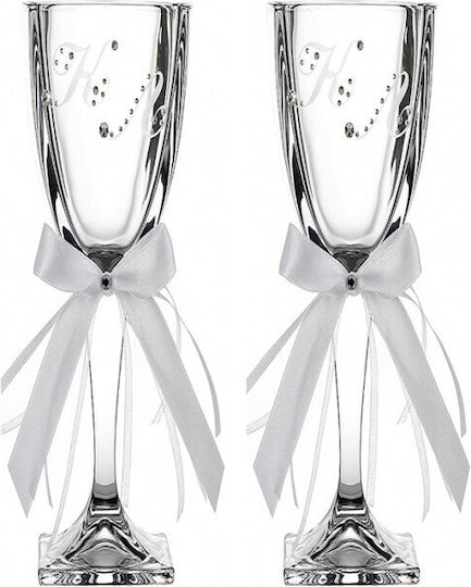 Ioannis European Crystals Dekanter-Set mit Wein- und Champagnergläser aus Kristall Weiß 4 Stück