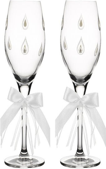 Ioannis European Crystals Set Carafă de Nuntă cu Pahare de Vin și Șampanie din Cristal Alb 4 bucăți