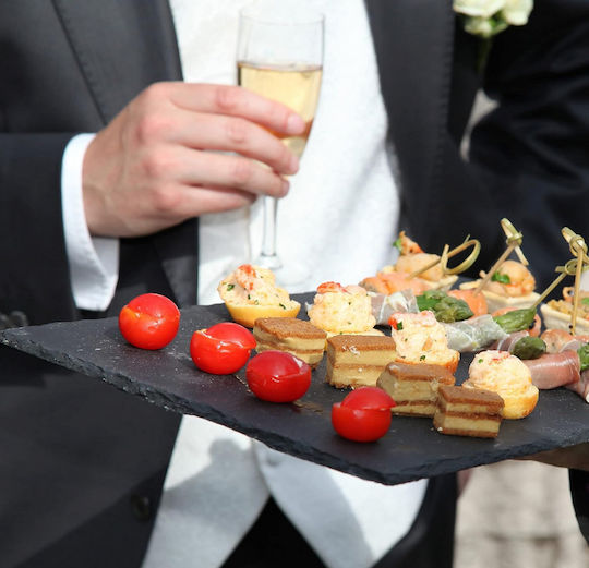 Square Commercial Serving Board of Shale 25x25cm